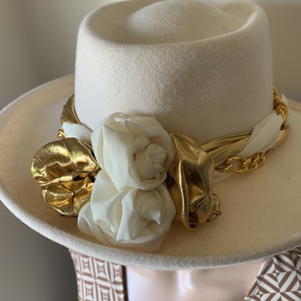 Vintage 100% Wool off/white hat - Picture 8 of 11